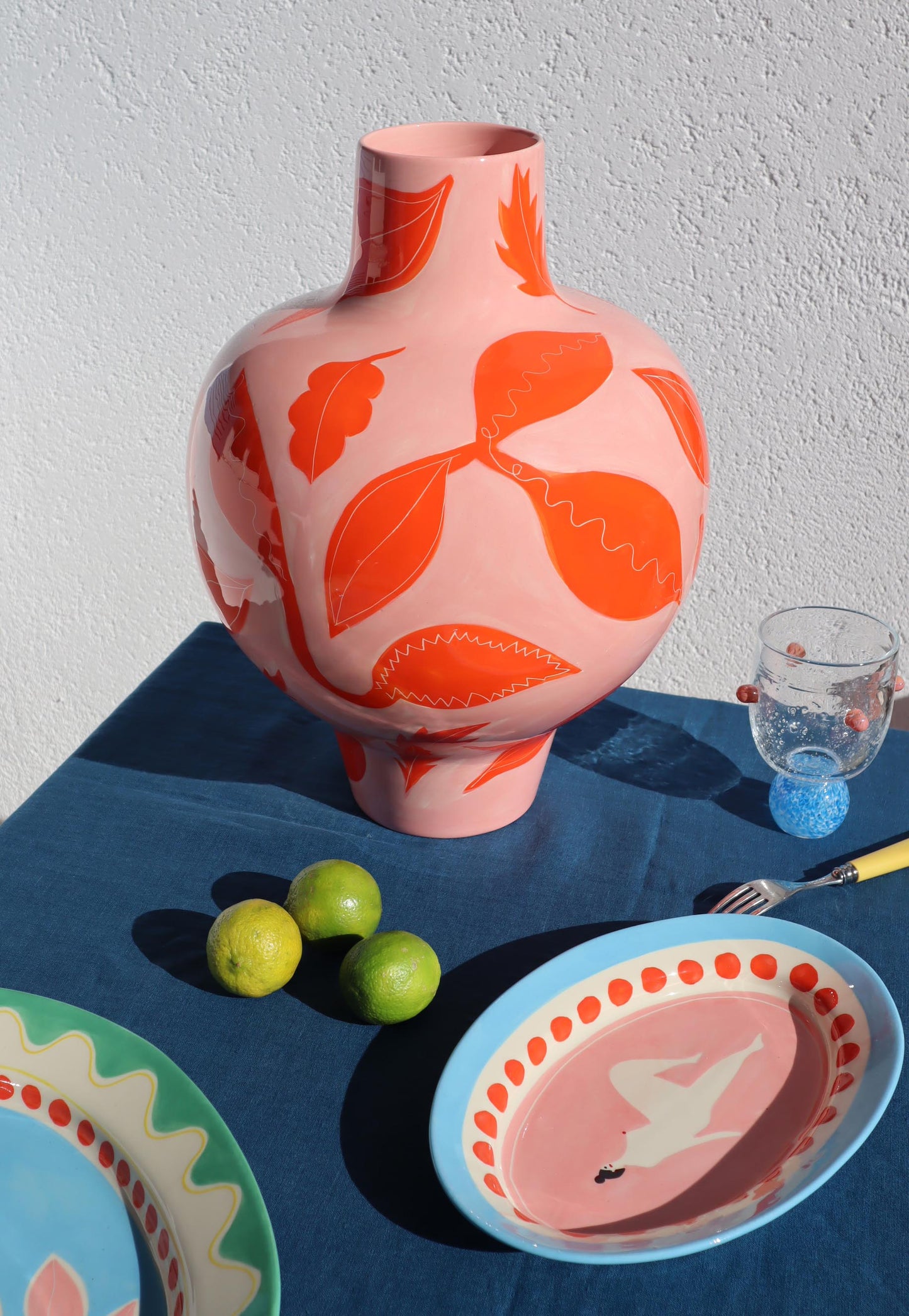 High Tide Vase Pink and Red