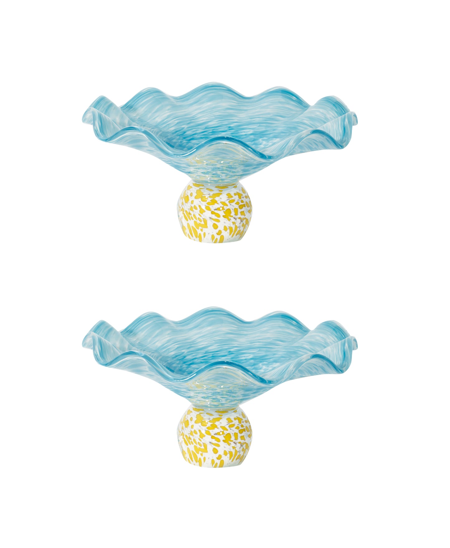 Set of 2 Lola Blue Glass Soucoupe