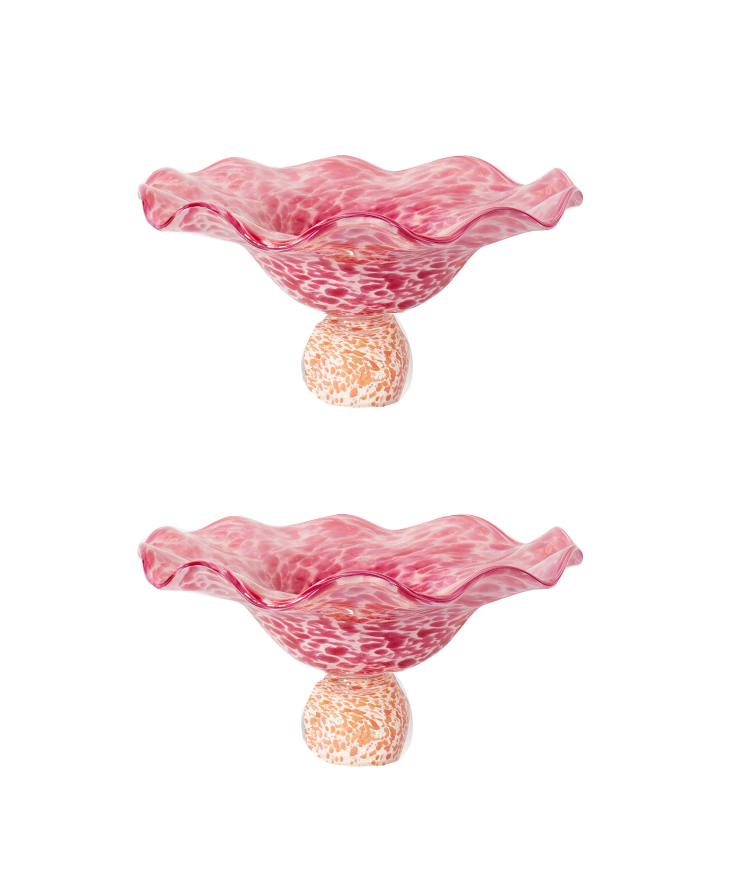 Set of 2 Lola Pink Glass Soucoupe