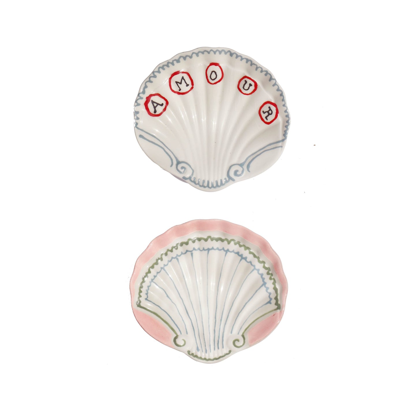 Set of 2 Amour Shell Dishes