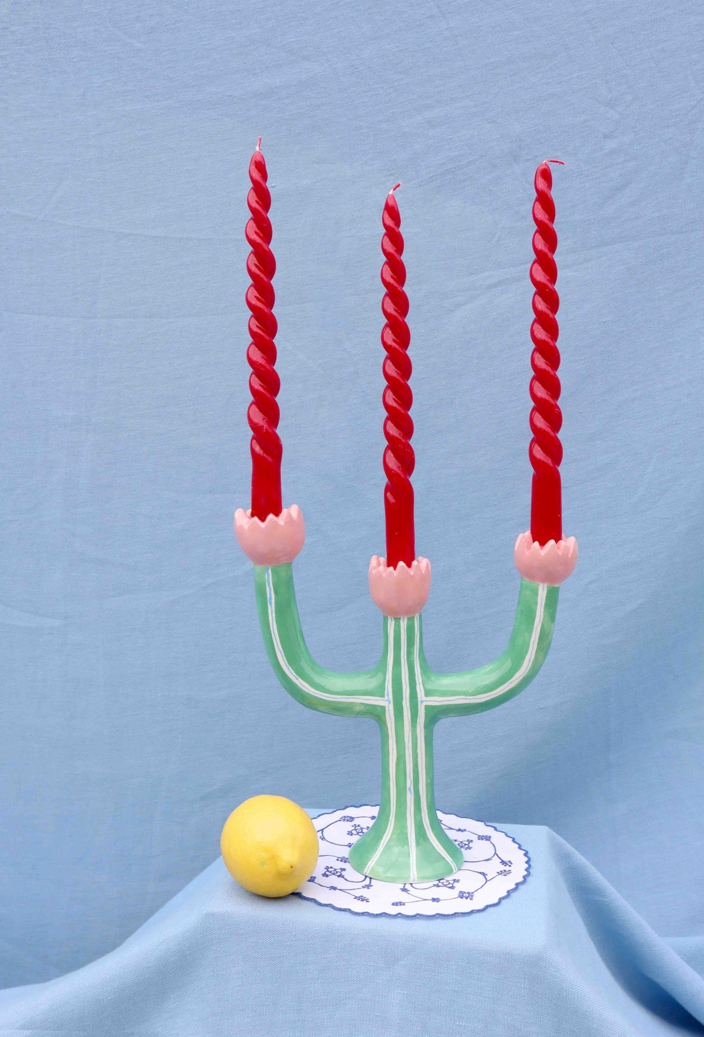 Green Tulip Candleholder