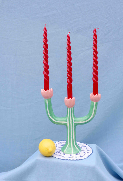 Green Tulip Candleholder