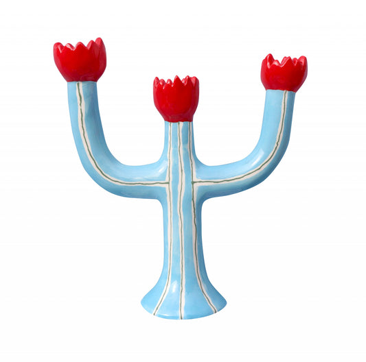 Turquoise Tulip Candleholder