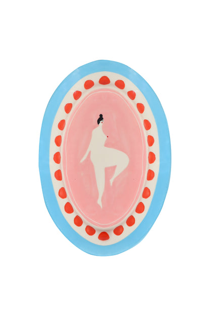 Medium Oval Plate 29L x 19,5W cm - Femme Multi