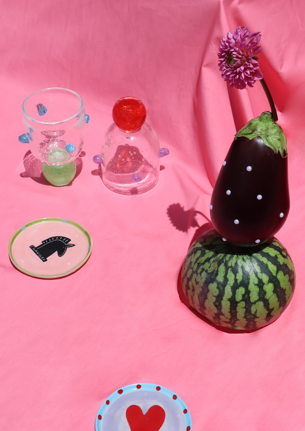 Ana Glass Tumbler Red and Lilac