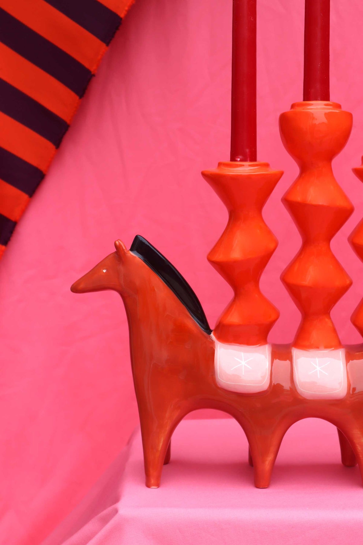 Riding Twins 3 Armed Candleholder