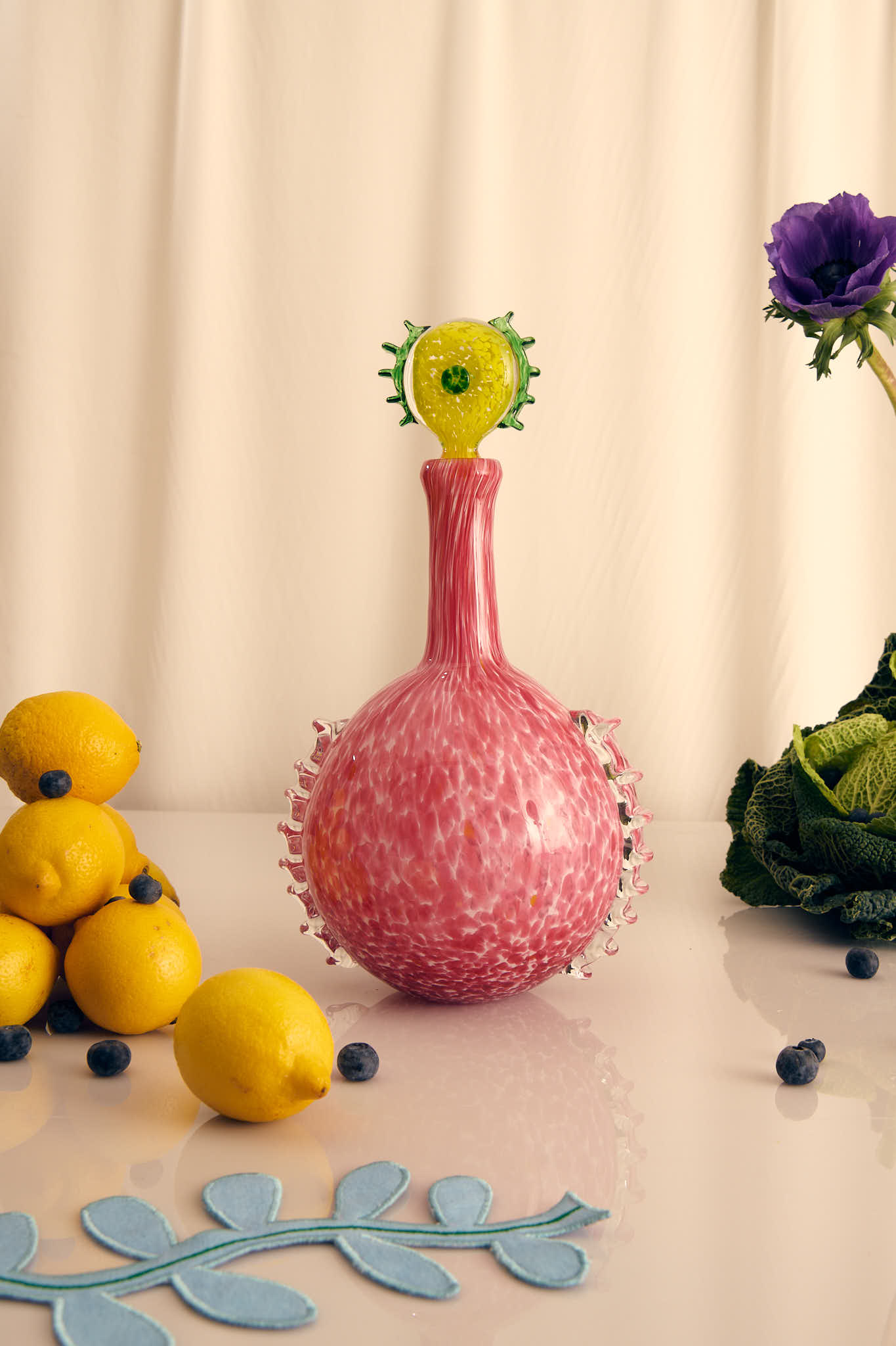 Sunshine Pink Glass Carafe