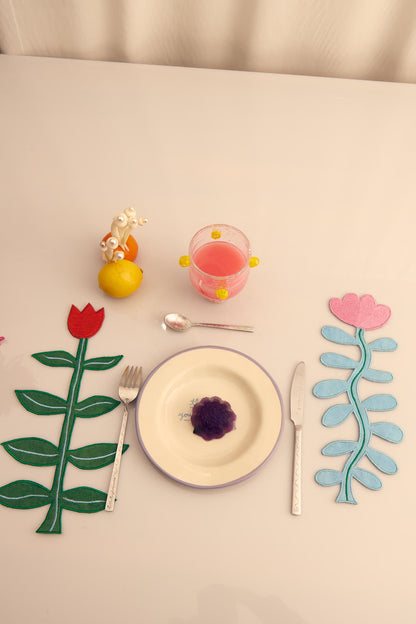 Set of 2 decorative Camelia and Tulip