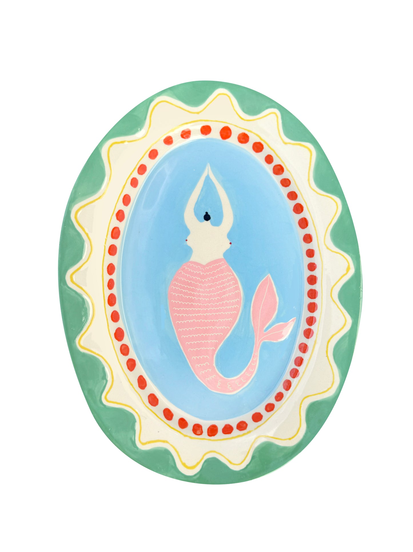 Large Oval Plate 37L x 27,5W cm - Mermaid