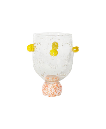 Dotty Pink & Yellow Glass Tumbler