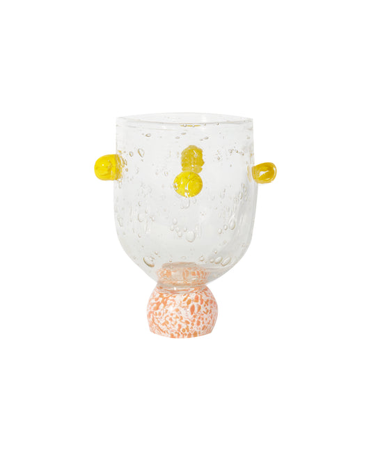 Dotty Pink & Yellow Glass Tumbler