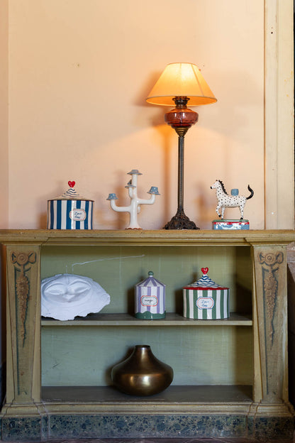 Love Box Khaki Stripes and Red
