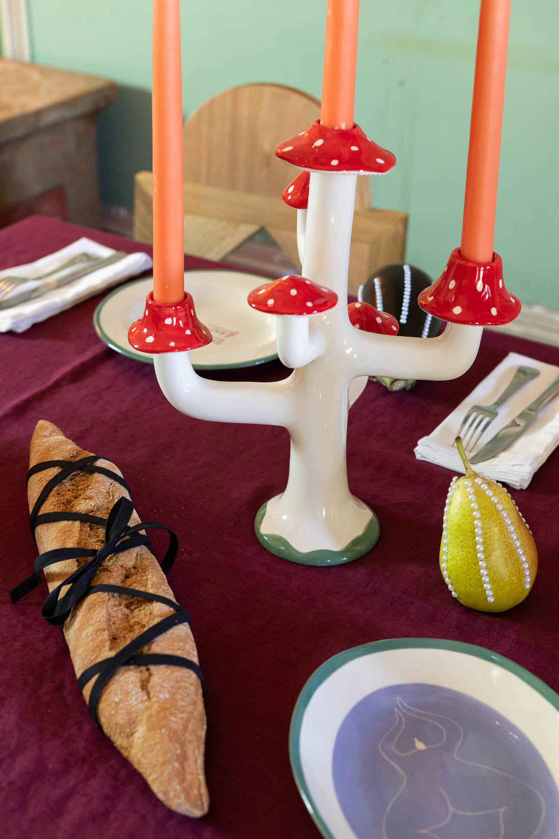 Magic Champs red candleholder
