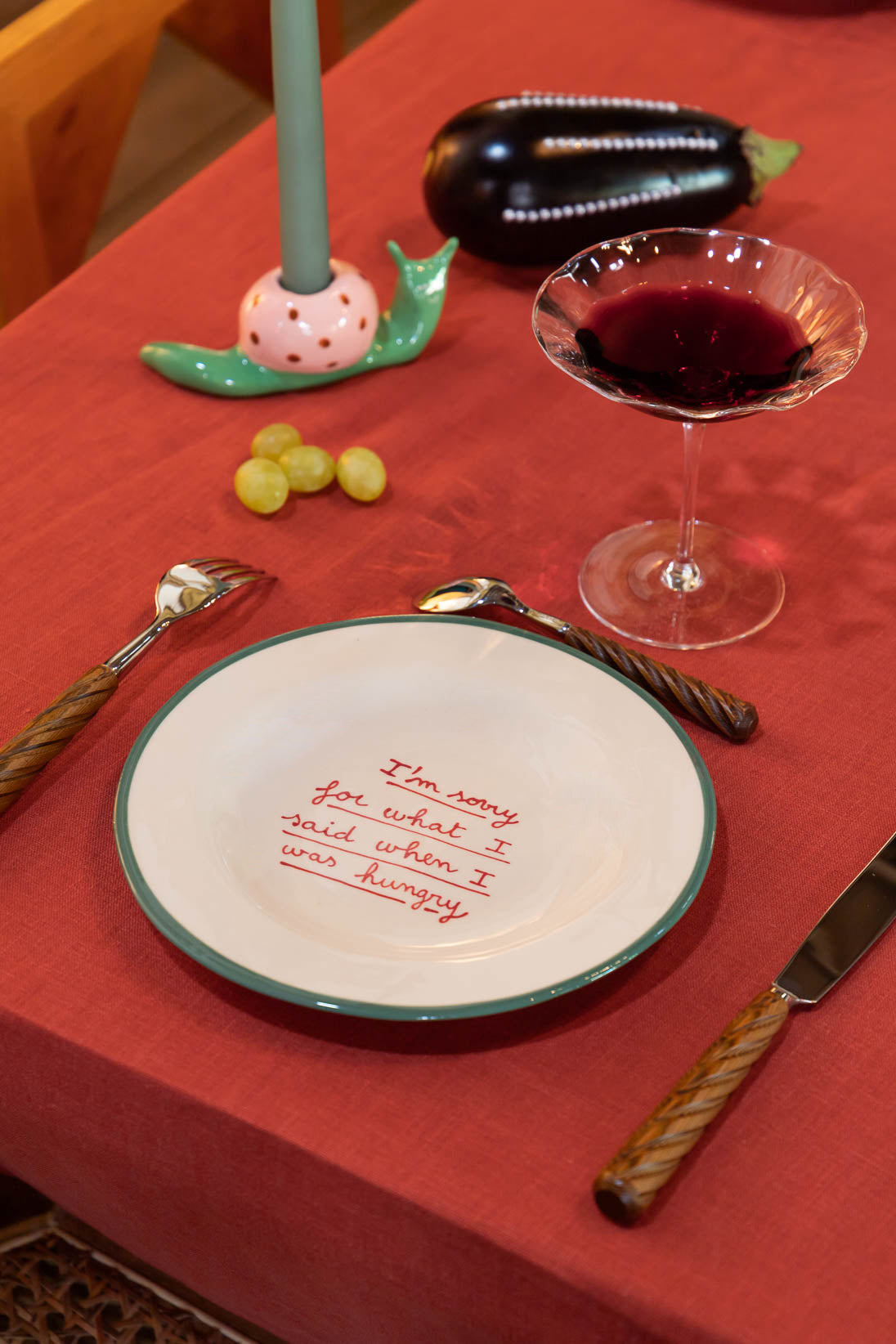SET 2 DESSERT PLATES - I´M SORRY FOR WHAT I SAID WHEN I WAS HUNGRY