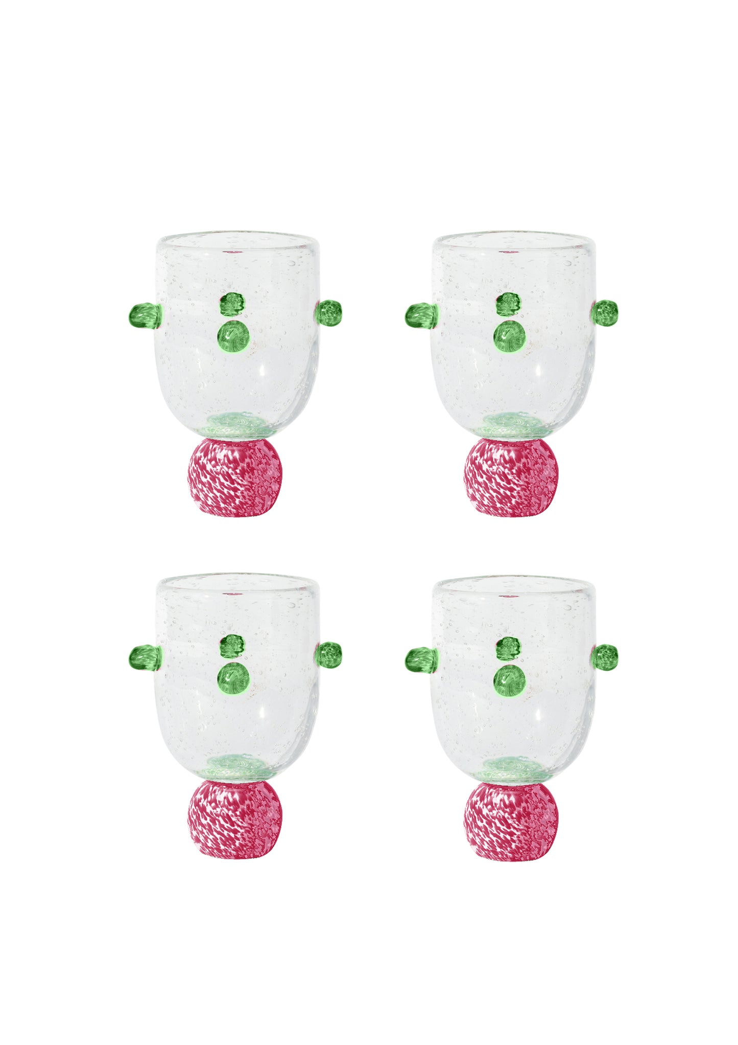 SET OF 4 Liliana Dotty Glass
