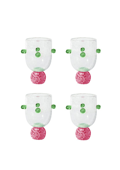 SET OF 4 Liliana Dotty Glass