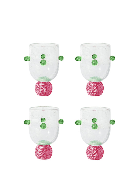 SET OF 4 Liliana Dotty Glass
