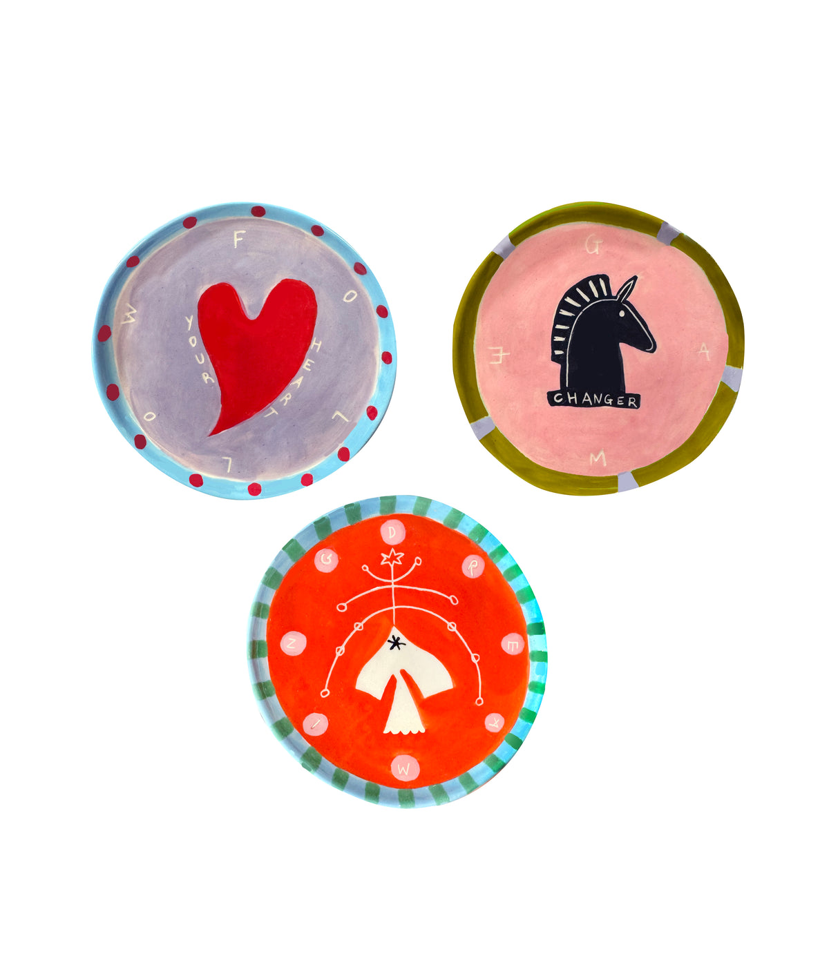 Follow Your Heart Set of 3 Jewellery Plates