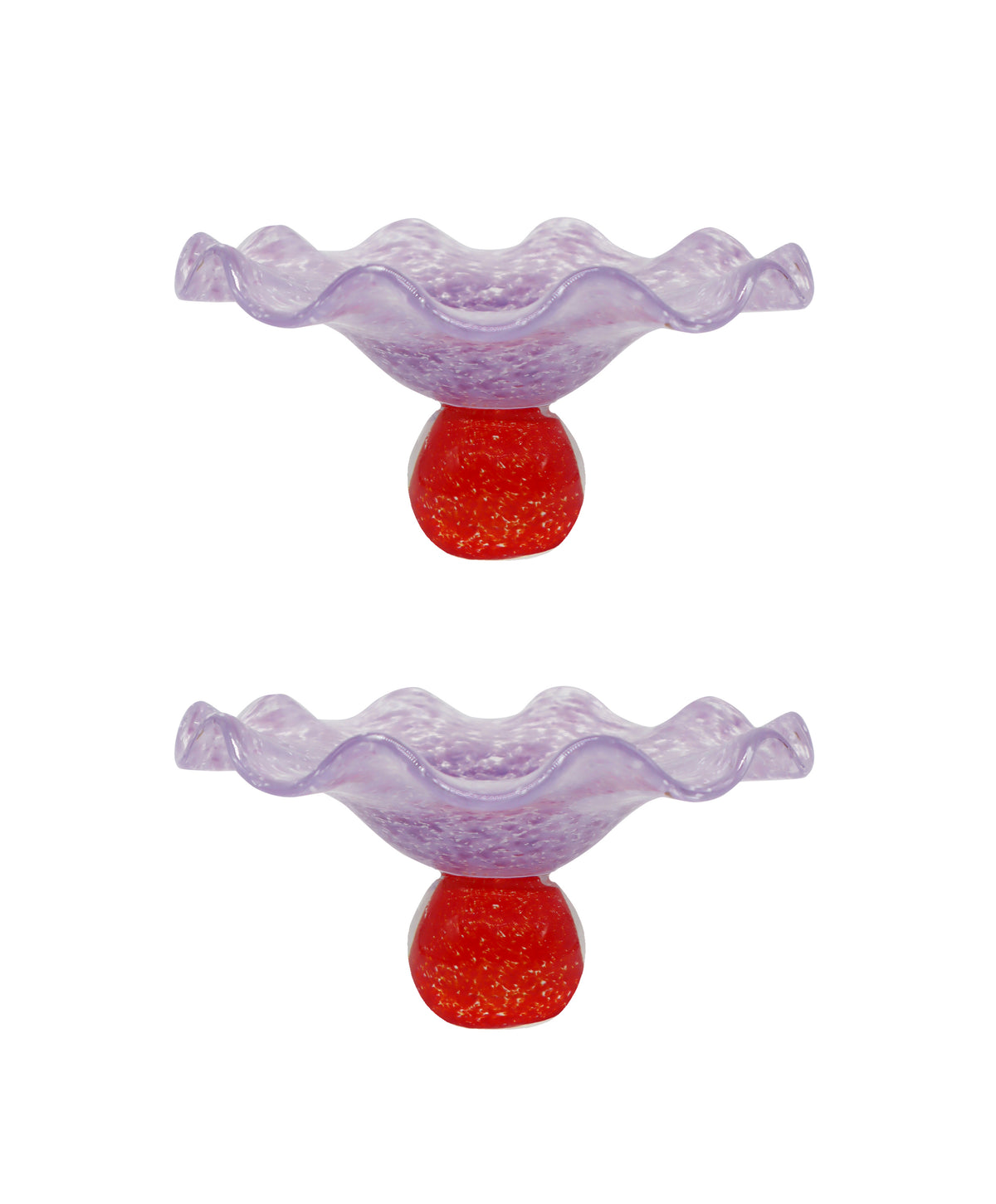 SET of 2 Ana Glass Soucoupe Red and Lilac