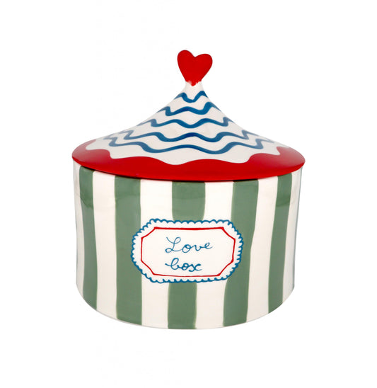 Love Box Khaki Stripes and Red