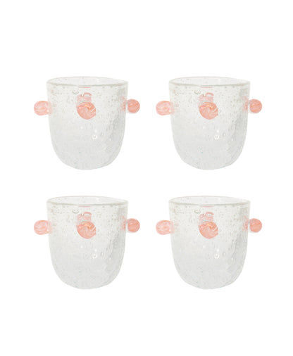 SET OF 4 Glass Tumblers  Manola Pink