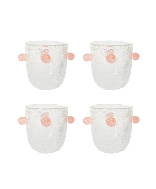 SET OF 4 Glass Tumblers  Manola Pink