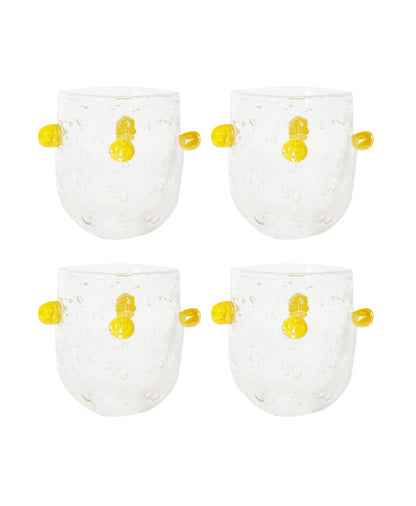 SET OF 4 Glass Tumblers  Manola Yellow