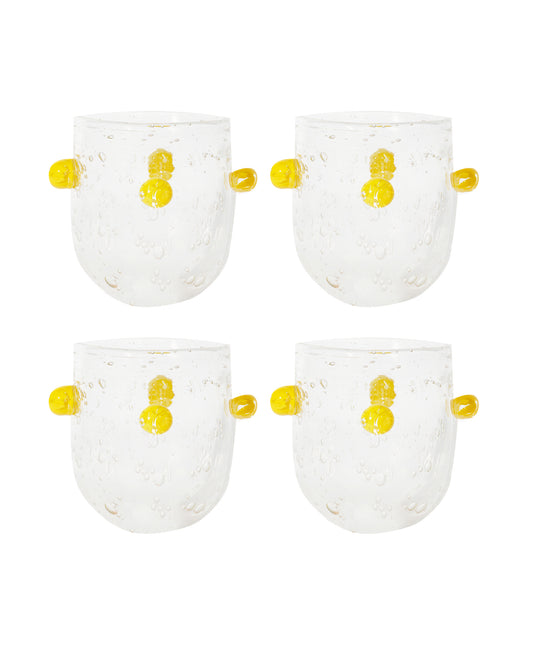 SET OF 4 Glass Tumblers  Manola Yellow