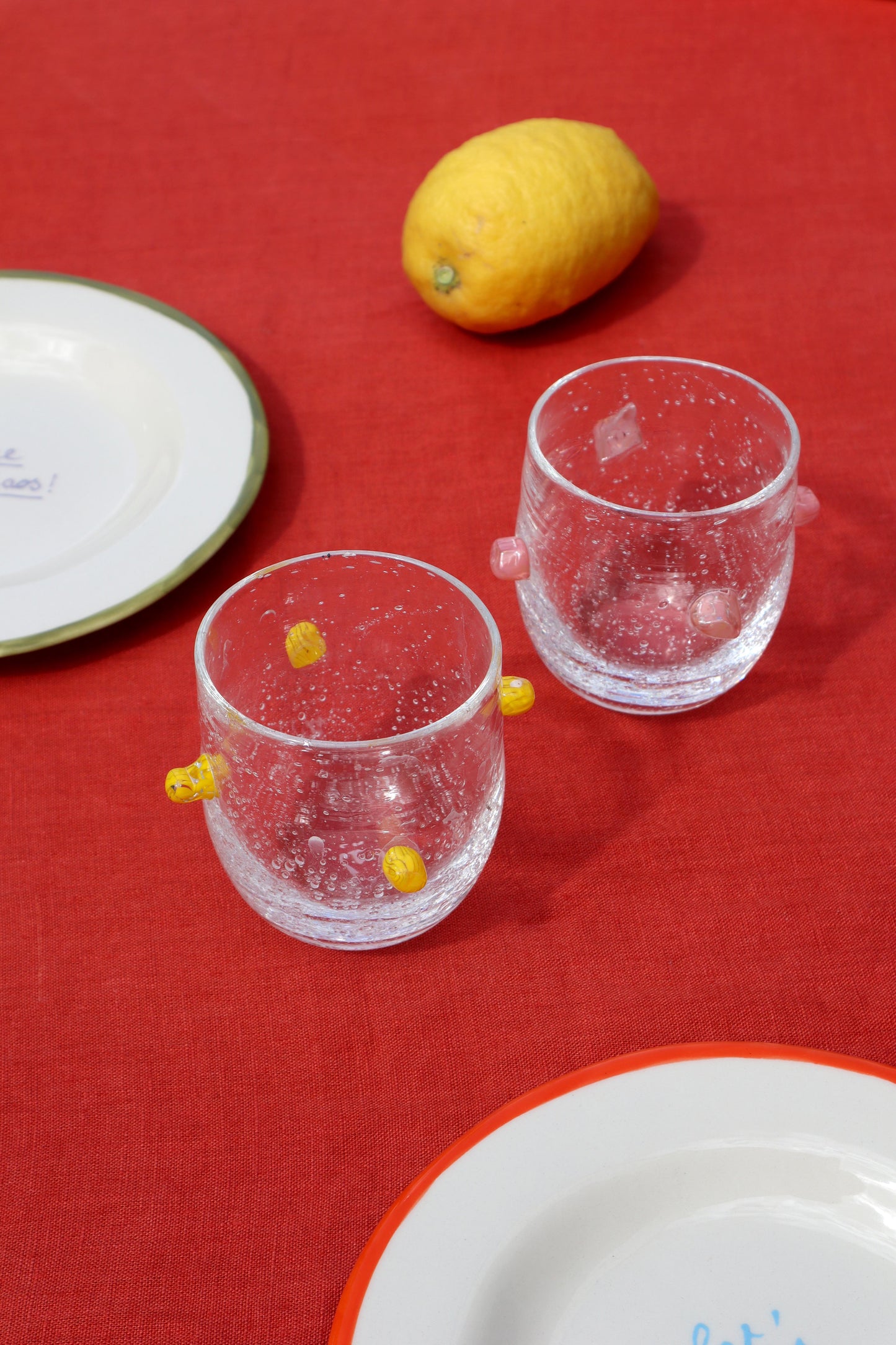 SET OF 4 Glass Tumblers  Manola Pink