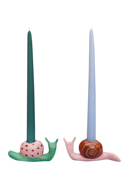 The hard shell - Set of 2 snail candleholders