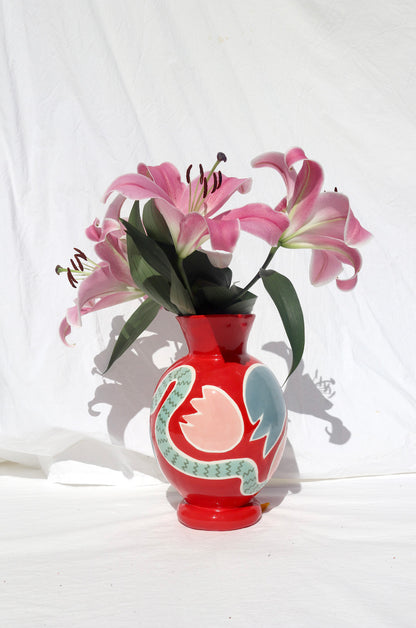 Red Tulip Vase