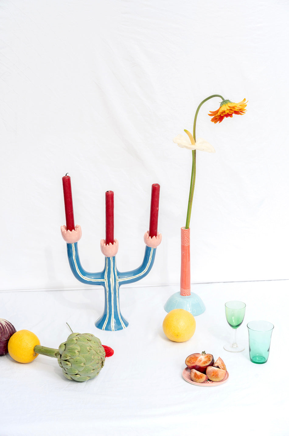 Blue Tulip candle holder – Laetitia Rouget